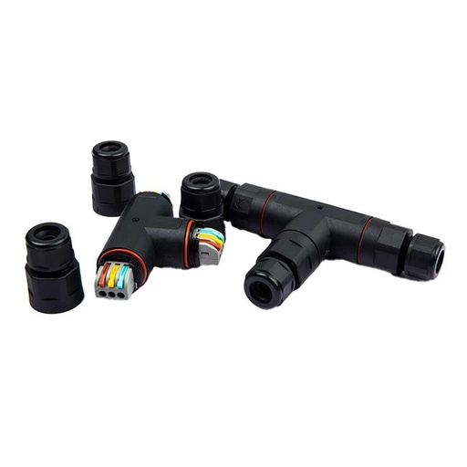 [XY6933D] 2 Connettori Veloce IP68 Forma T 3 Posti per Cavo Elettrico 6 12mm 150x90x30mm