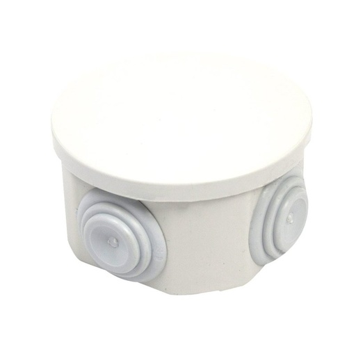 [AP27019] Scatola Di Derivazione Da Parete Stagna IP44 Con 4 Uscite Passacavi Tonda D65X35mm Coperchio A Pressione