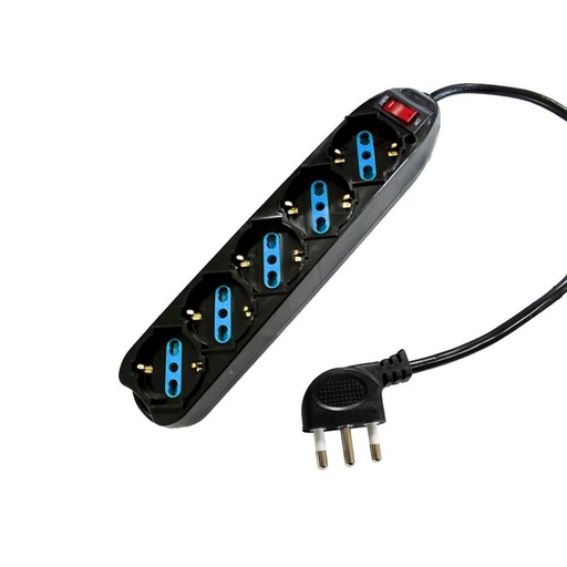 [AP3515N] Multipresa Ciabatta Elettrica Con 5 Posti Prese Schuko 10/16A Colore Nero Interruttore Spina 10A Laterale Cavo 1,5M Nero