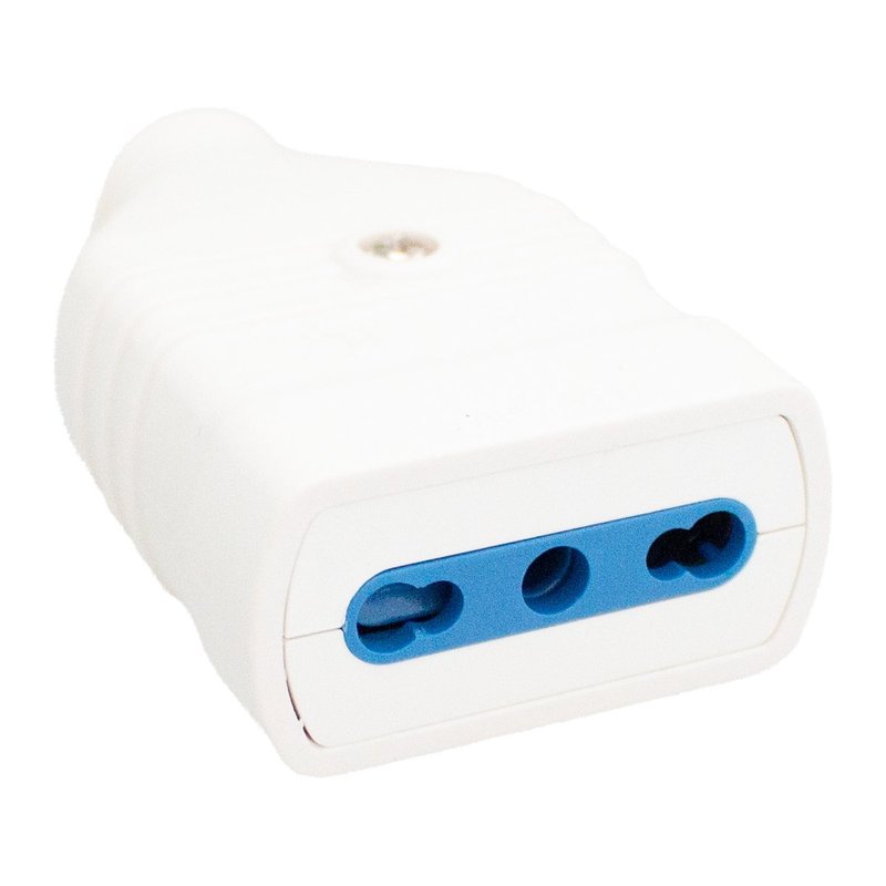[AP33363] Presa Volante Antischiacciamento 2P+T In PVC Bipasso 10/16A 250V Bianco