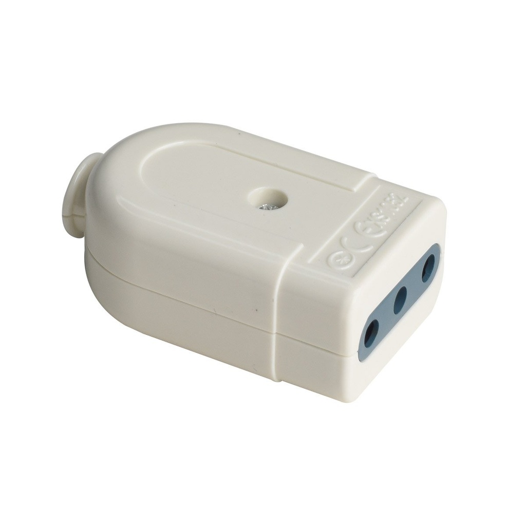 [AP83011] Presa Volante Elettrica 2P+T 10A 250V Max 1500W Presa Italiana Bianco