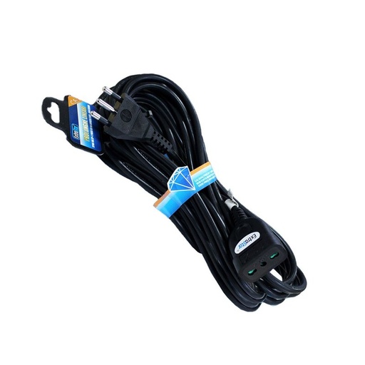 [AP533452] Prolunga Lineare Colore Nero 10M 3X1.0mm Spina Italiana 16A Presa Bipasso 10/16A Max 3500W