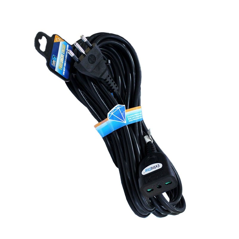 [AP533453] Prolunga Lineare Colore Nero 15M 3X1.5mm Spina Italiana 16A Presa Bipasso 10/16A Max 3500W