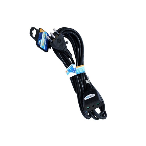 [AP533450] Prolunga Lineare Colore Nero 3M 3X1.0mm Spina Italiana 16A Presa Bipasso 10/16A Max 3500W